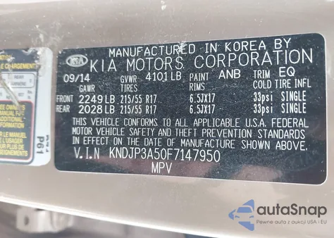 2015 Kia Soul + из США, поврежденный, VIN KNDJP3A50F7147950